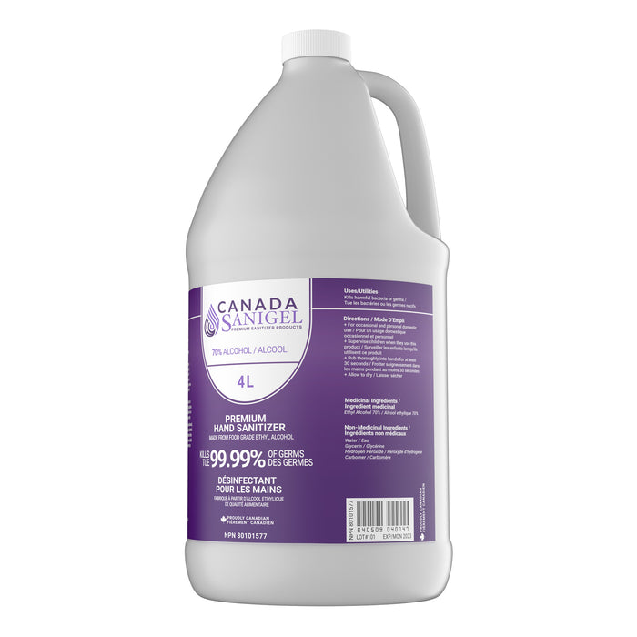 Canada Sanigel Premium Hand Sanitizer Gel | 1 Litre Bottle - Kills 99.99% of Germs