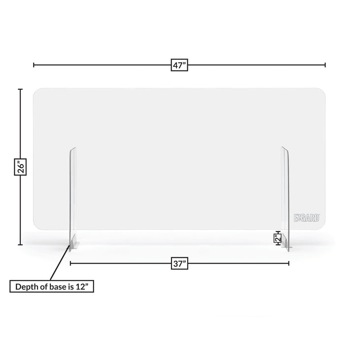 DeskShield 47" by EZGARD | Plexiglass Sneeze Guard for Offices and Desktops