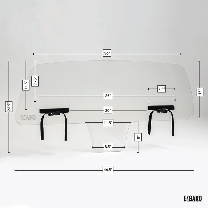 PetShield Protective Plexiglass Barrier Dimensions