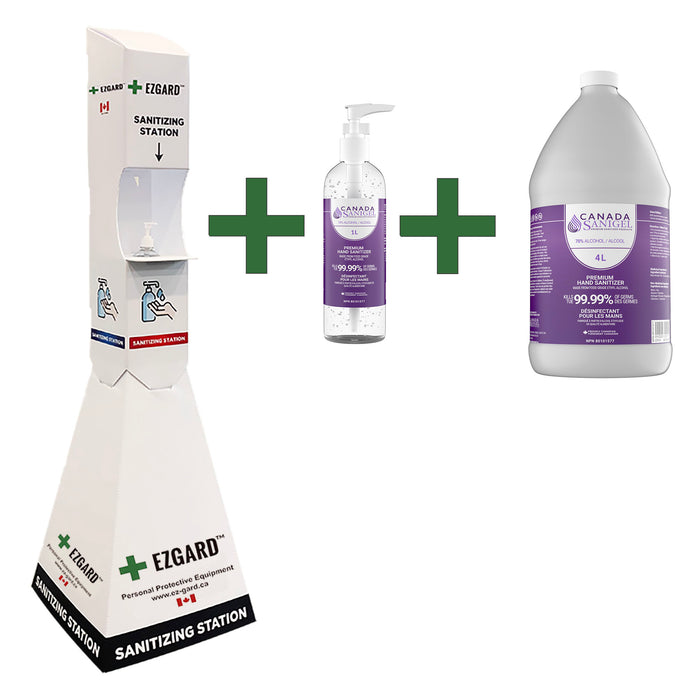EzGard Portable Lightweight Free-Standing Sanitizing Station | Perfect for All Commercial Applications